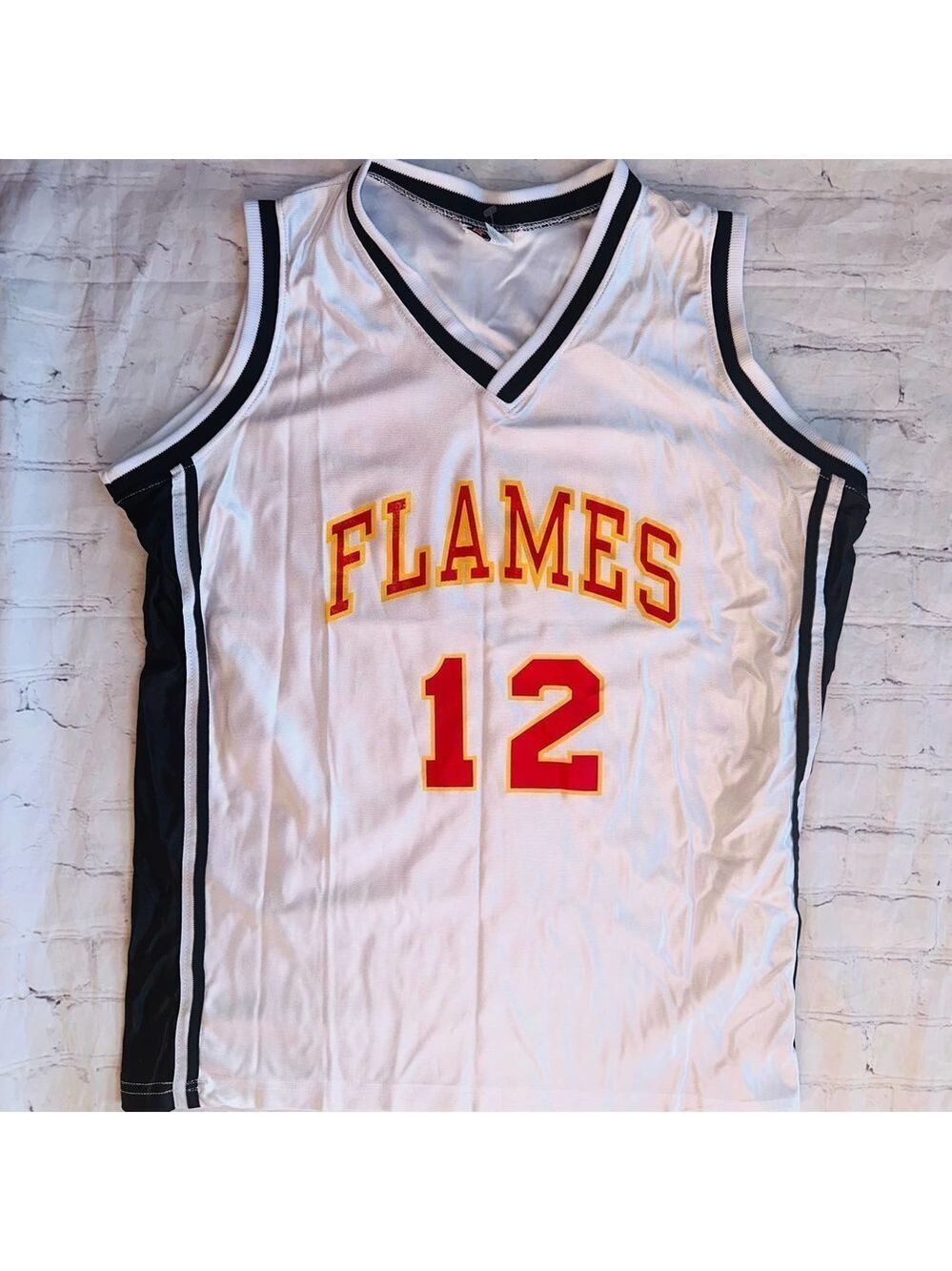 New Women’s Large Vintage Don Alleson Athletic Flames Basketball Jersey